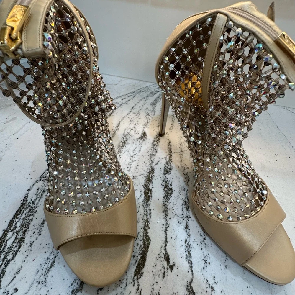 Rene Caovilla gold and Silver Mesh Heels - Picture 8 of 11